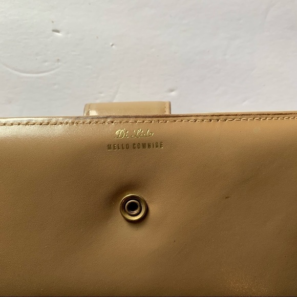 Di Lido Wallet Cream Tan Cowhide Clutch Checkbook Credit Card Holder - Picture 10 of 12